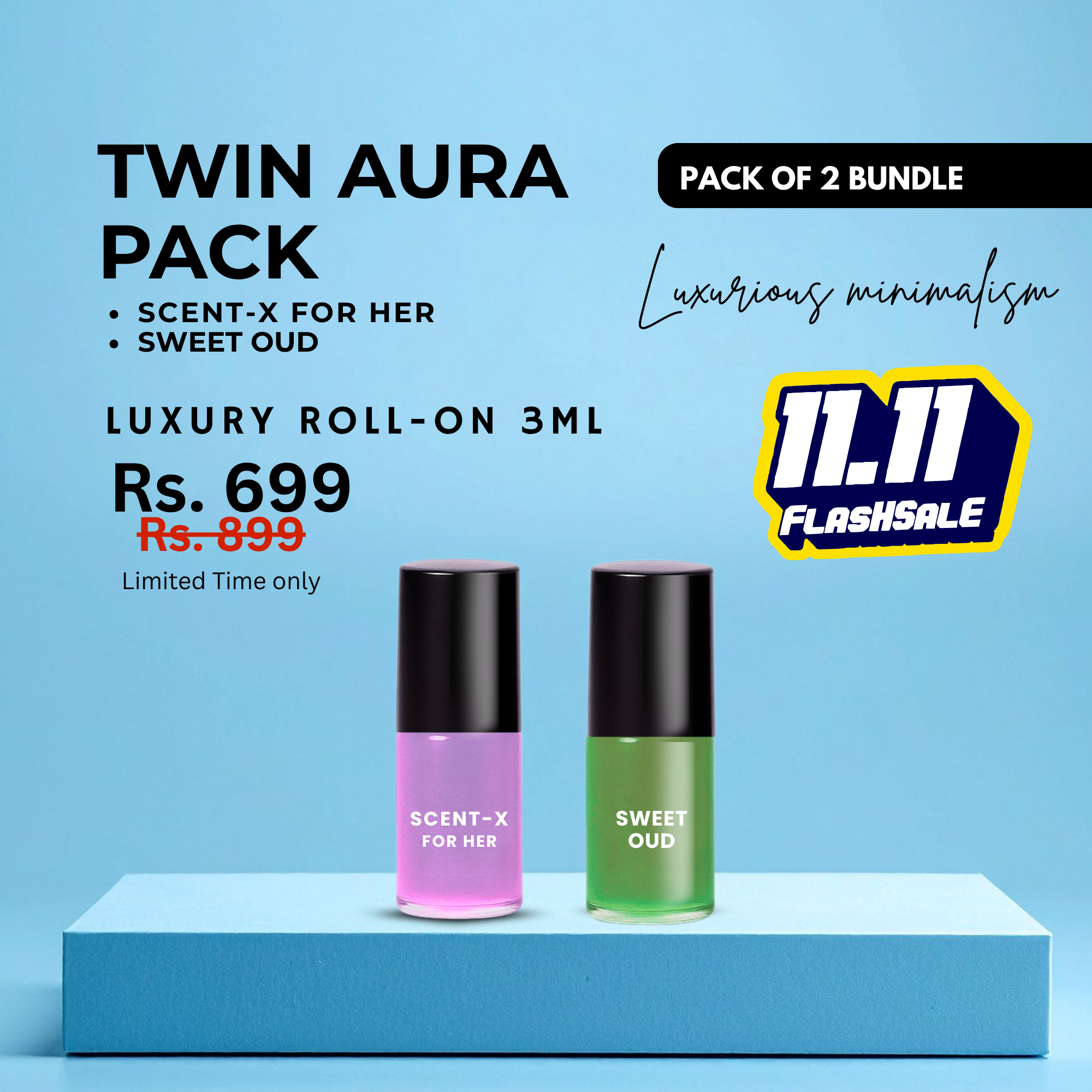 Pack of 2 - SWEET OUD & SCENT-X Luxury Roll-On 3ML