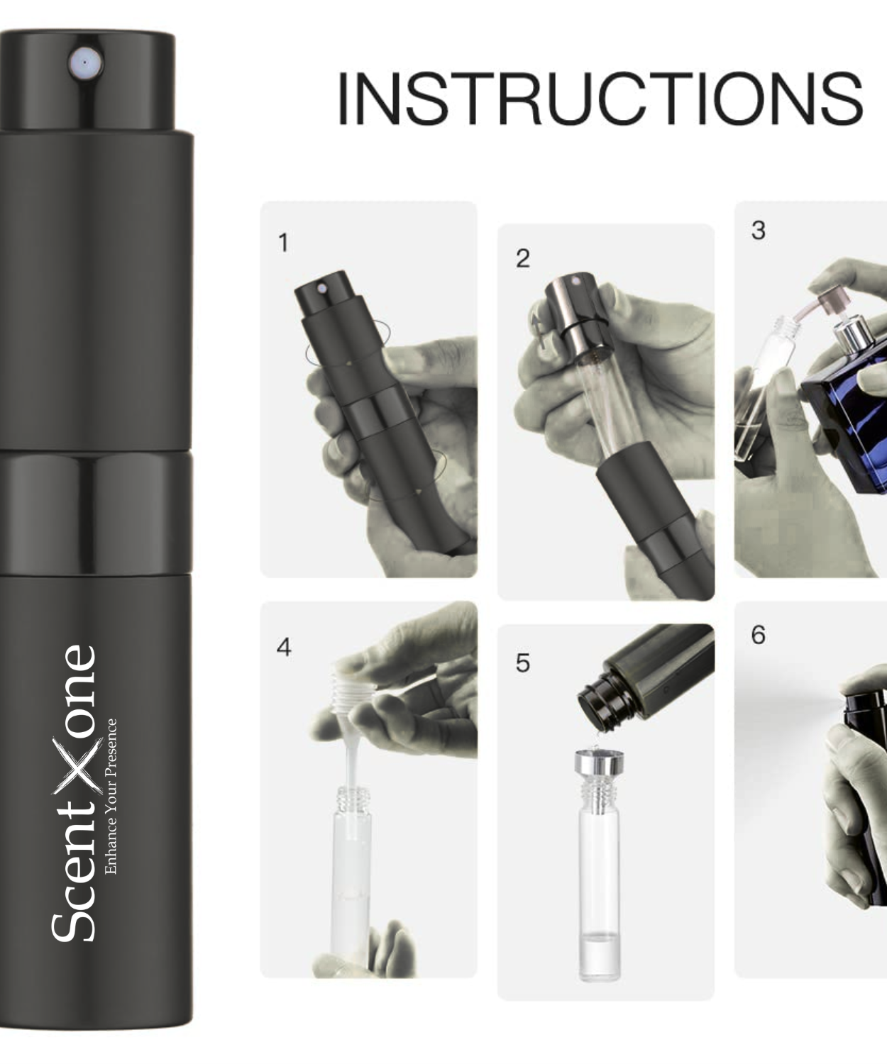 SCENT X HIM Perfume Spray Bottle for Travel Refillable