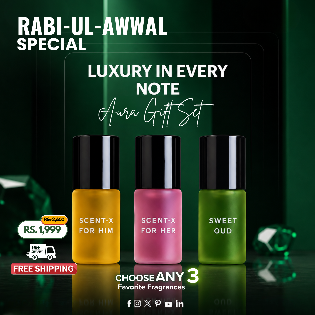 Luxury Roll-On Pack of 3 - 3ML With Gift Box