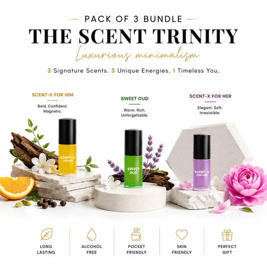 Pack of 3 - SWEET OUD - SCENT-X HIM & SCENT-X HER Luxury Roll-On 3ML