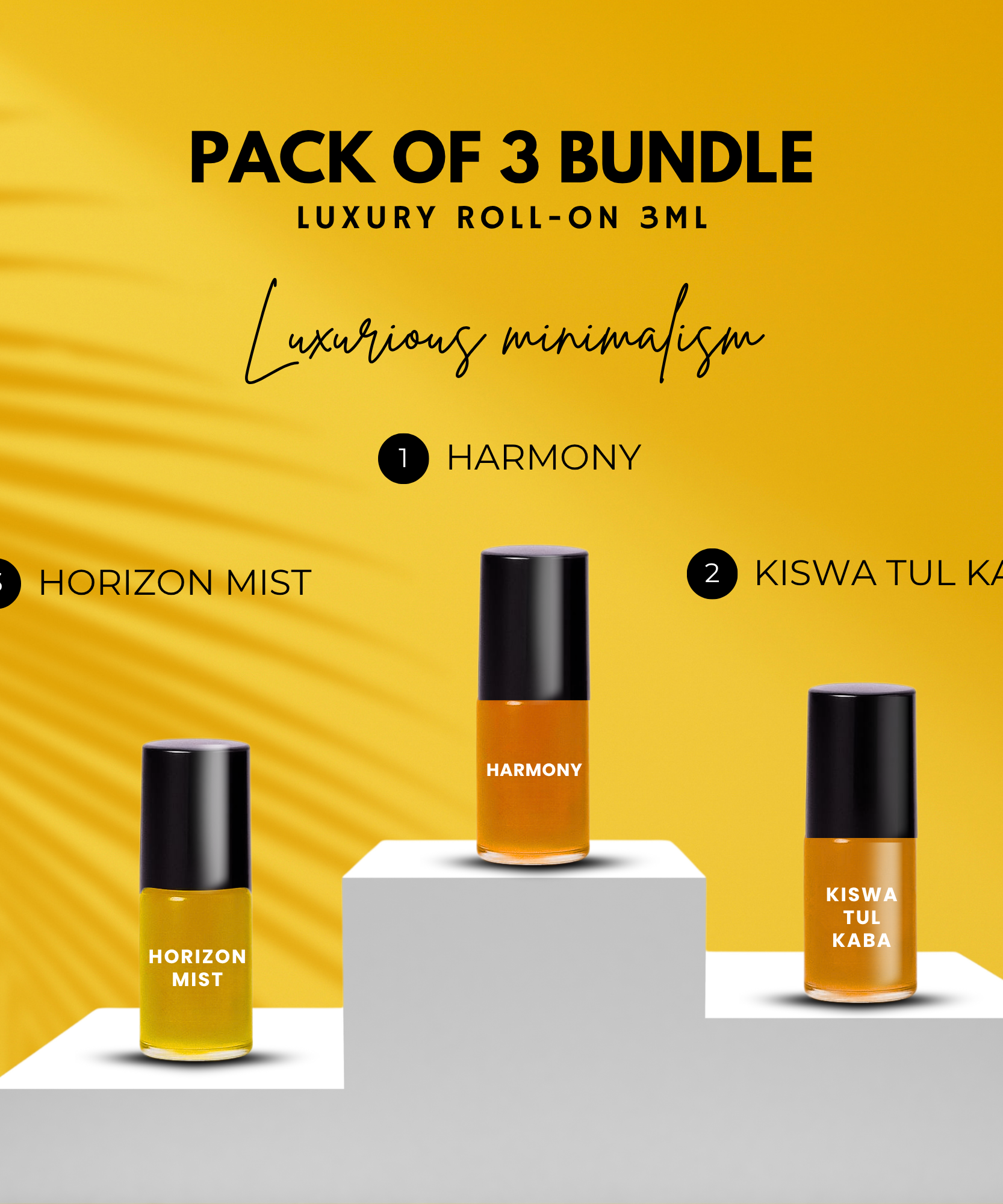 Pack of 3 - KISWA TUL KABA- HARMONY - HORIZON MIST Luxury Roll-On 3ML