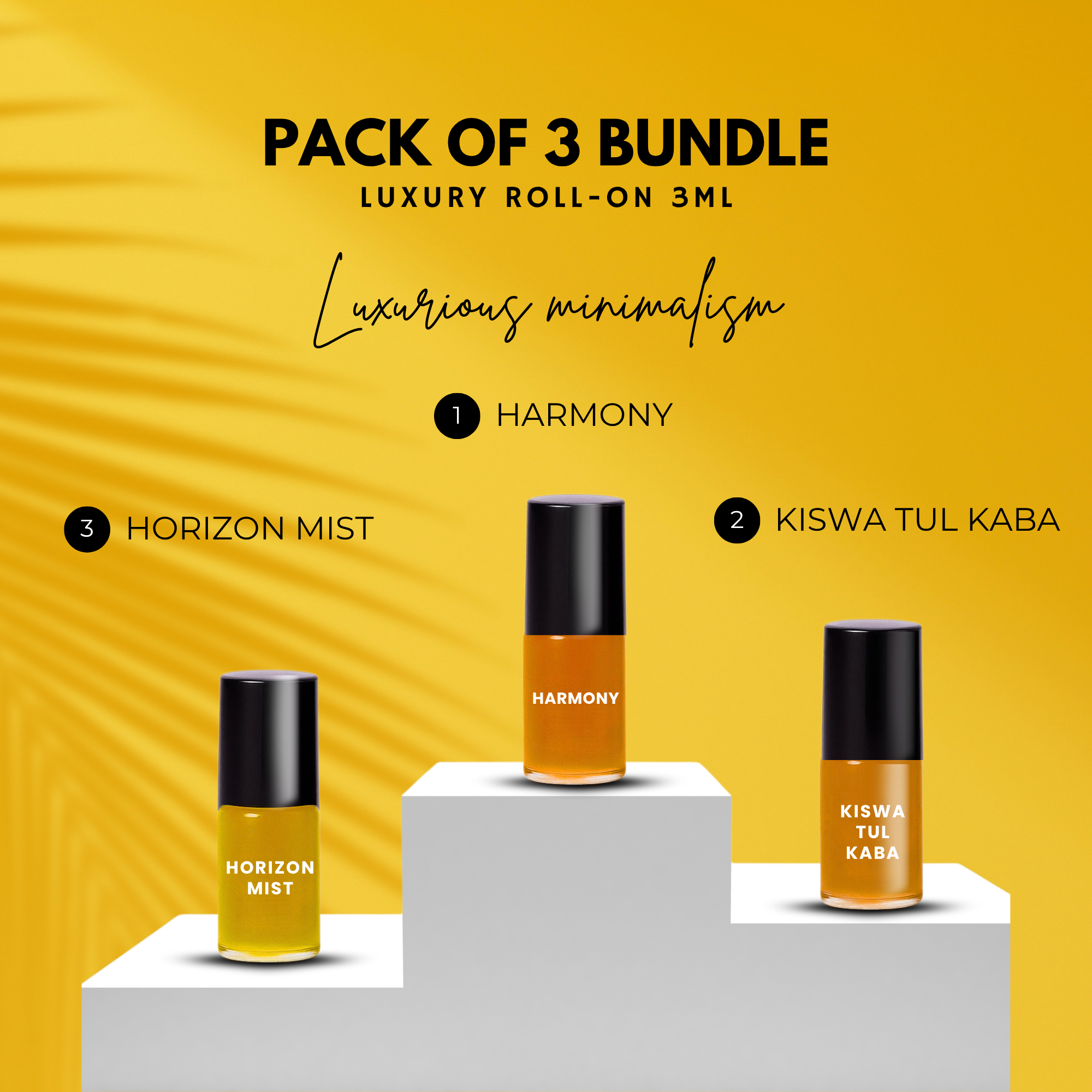 Pack of 3 - KISWA TUL KABA- HARMONY - HORIZON MIST Luxury Roll-On 3ML