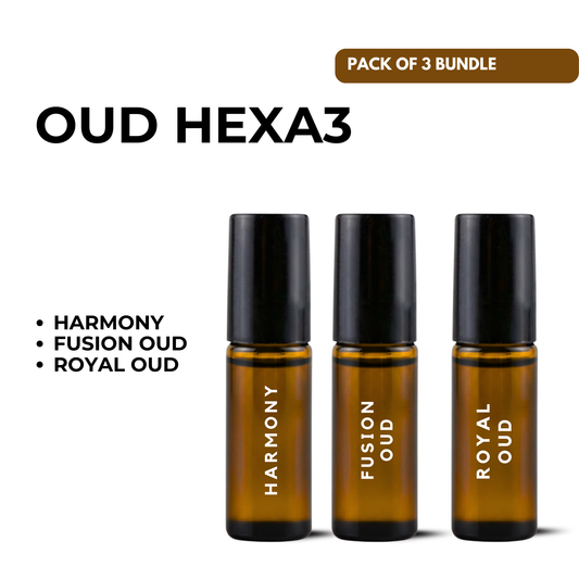 Oud Hexa3 – Harmony • Fusion Oud • Royal Oud (5ml x 3)