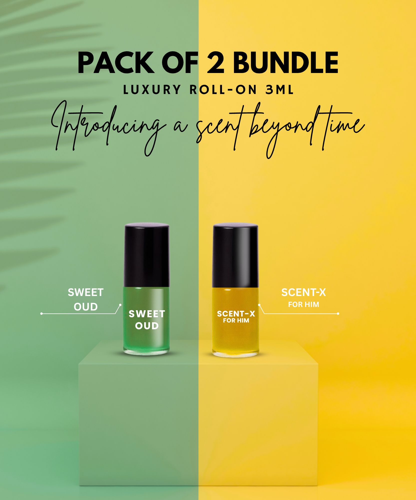 Pack of 2 - SCENT-X HIM & SWEET OUD  Luxury Roll-On 3ML