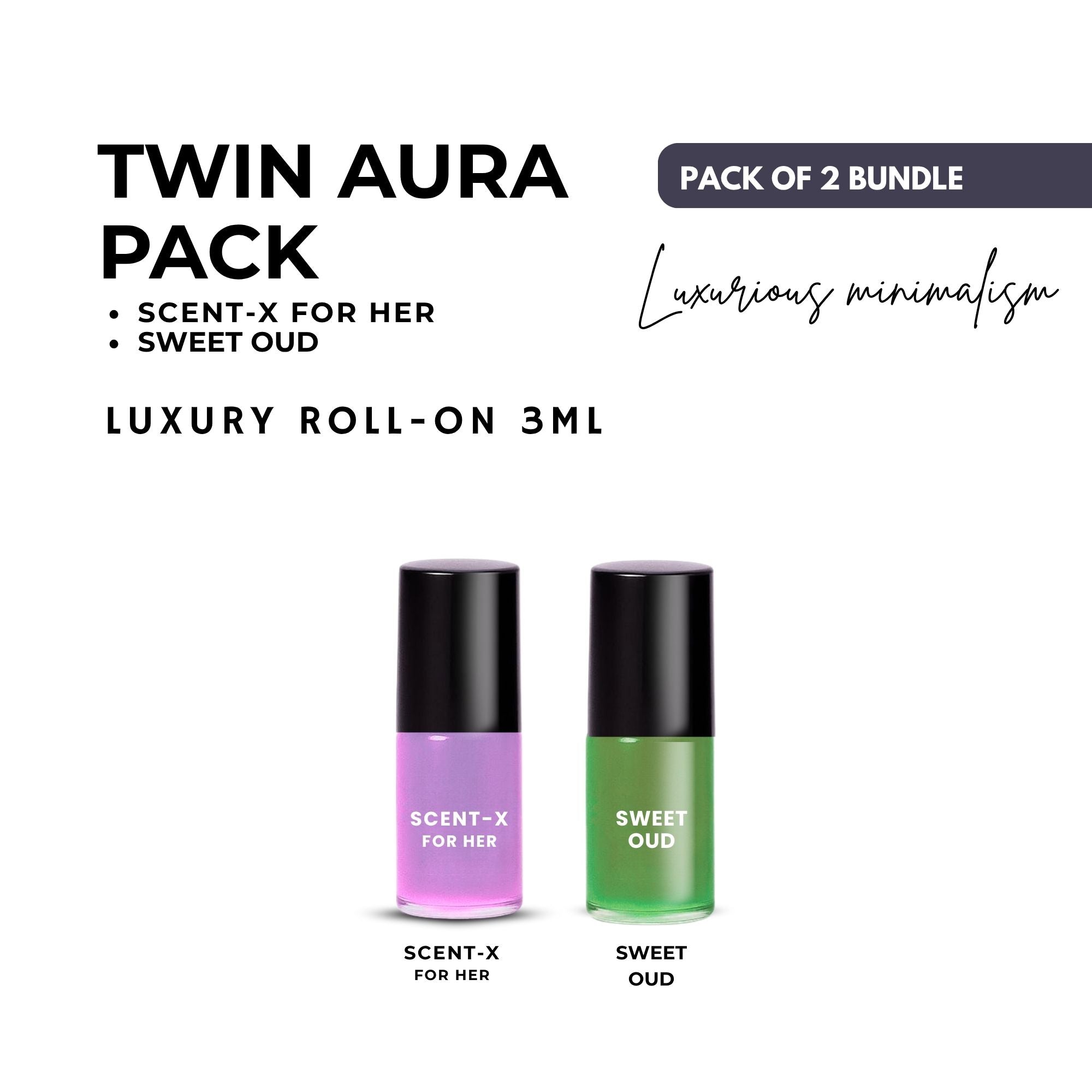 Pack of 2 - SWEET OUD & SCENT-X Luxury Roll-On 3ML