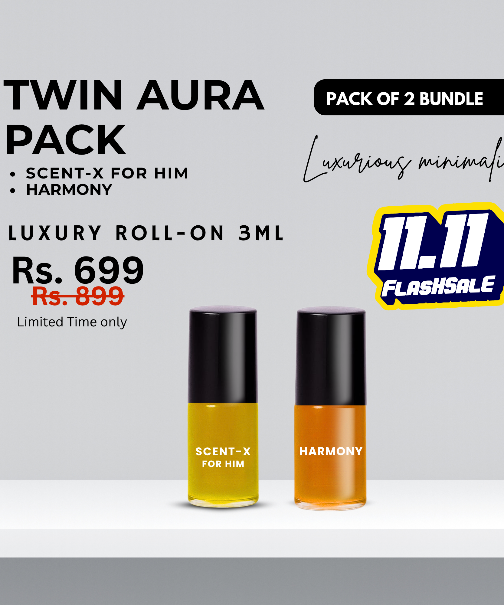 Pack of 2 - HARMONY & SCENT-X Luxury Roll-On 3ML