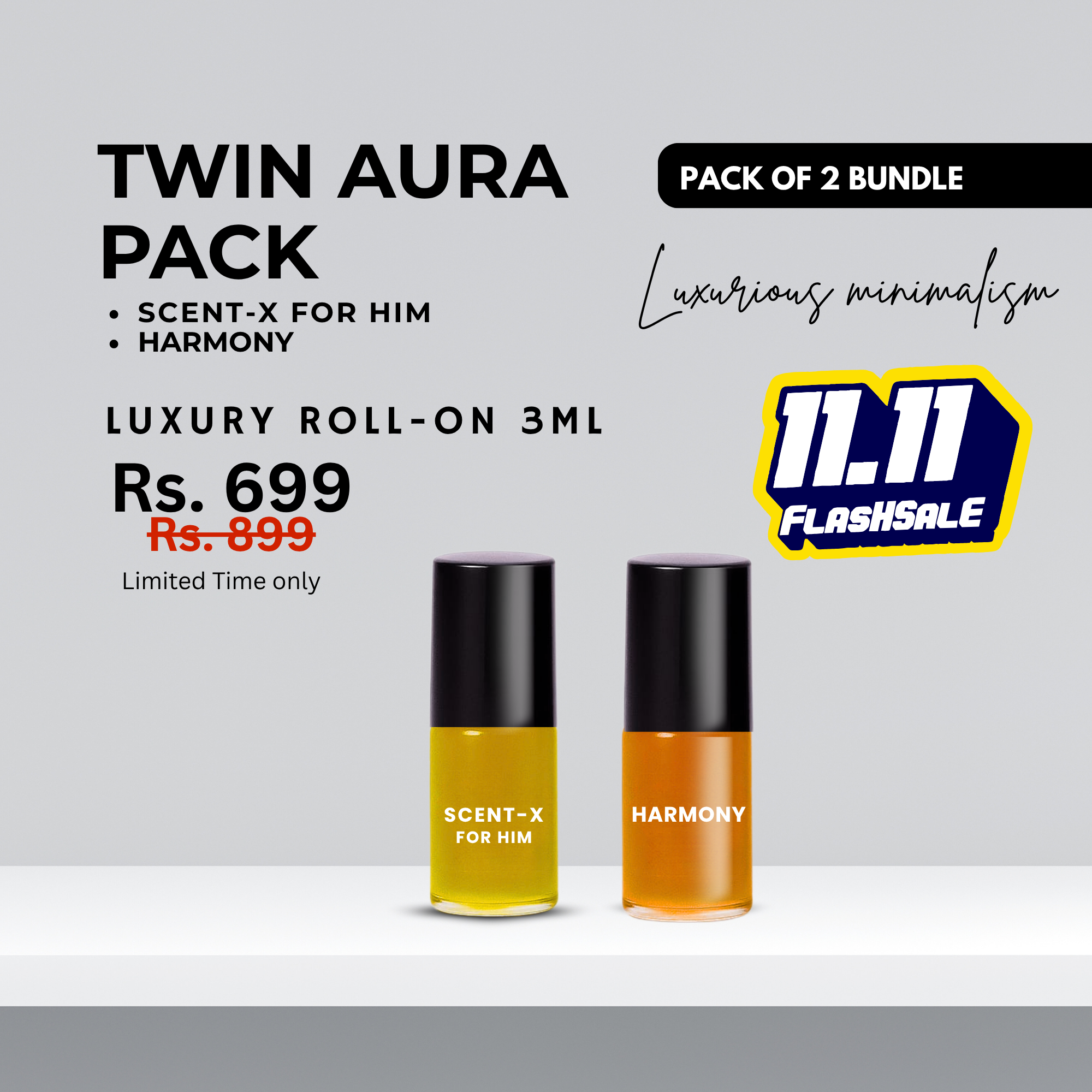 Pack of 2 - HARMONY & SCENT-X Luxury Roll-On 3ML