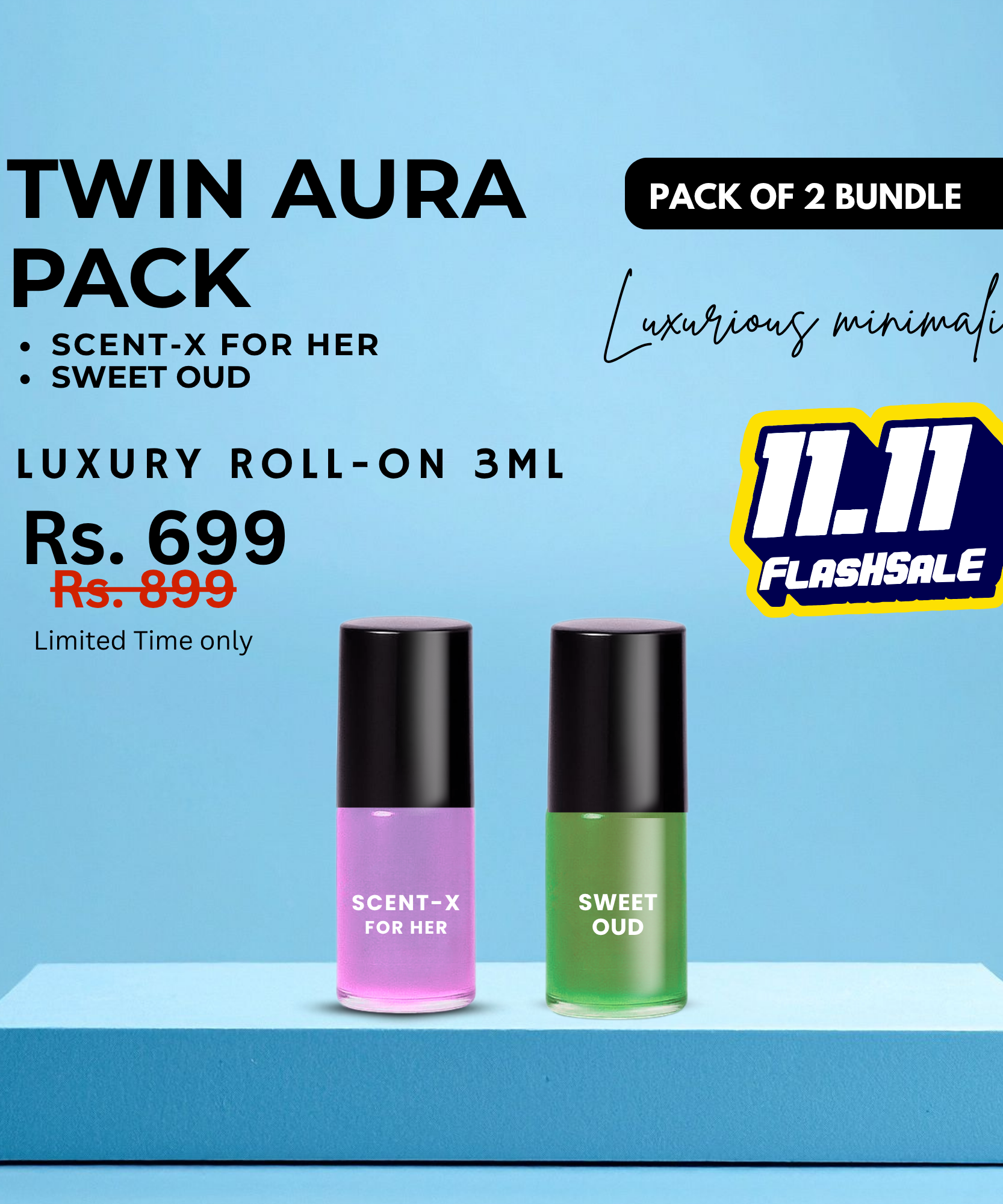 Pack of 2 - SWEET OUD & SCENT-X Luxury Roll-On 3ML